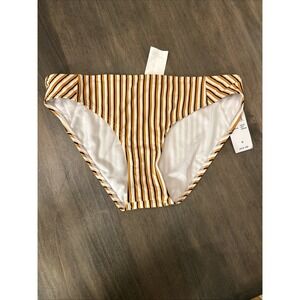 Roxy Women's Striped Classics Full Coverage Bikini Swim Bottoms Size Medium